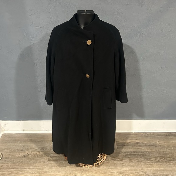 Vintage 100% wool trench coat women's unbranded Fur Interior - Picture 1 of 5